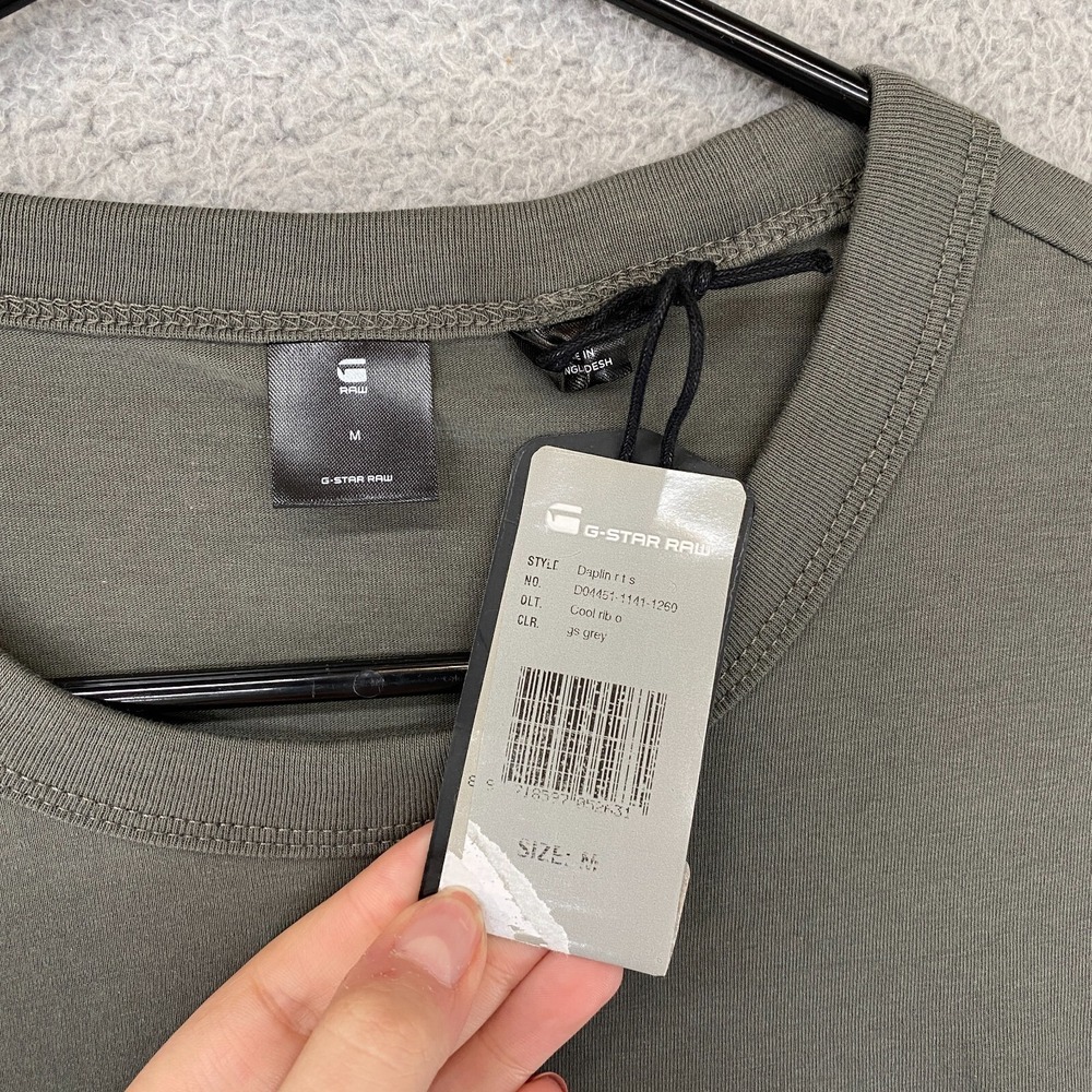 G-Star Shirt Mens Medium Short Sleeve G Raw Big Logo Green Cotton Blend Daplin - Picture 5 of 12